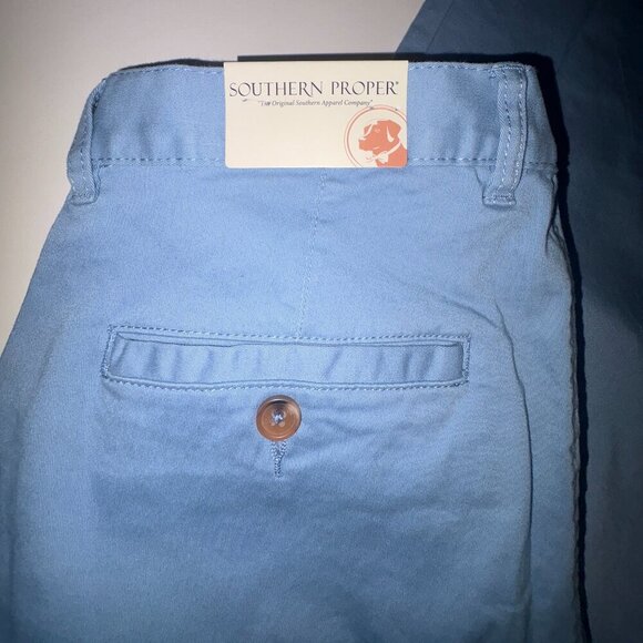 NEW NWT Southern Proper Thomasville Flat Front Chino Pant Blue 32x32 - Picture 3 of 10